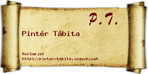 Pintér Tábita névjegykártya